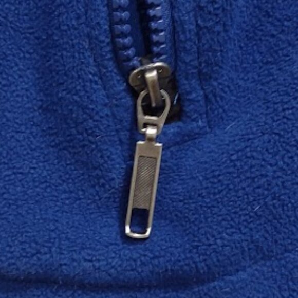 LOGAN AND MARTIN ROYAL BLUE BLACK BACK &  ELBOW PATCHES PULLOVER  ZIP MENS LARGE - Picture 5 of 10